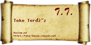 Teke Teréz névjegykártya